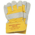 Heavyweight Leather Palm Work Glove w/Yellow Safety Cuff
